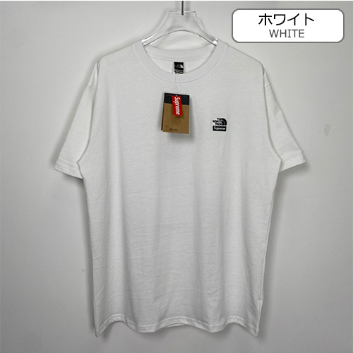 シュプリーム偽物 × ノースフェイス コラボ半袖Tシャツ メンズ レディースファッション 高品質