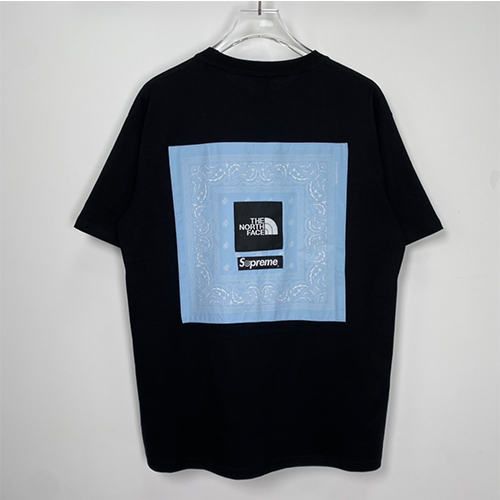 シュプリーム偽物 × ノースフェイス コラボ半袖Tシャツ メンズ レディースファッション 高品質
