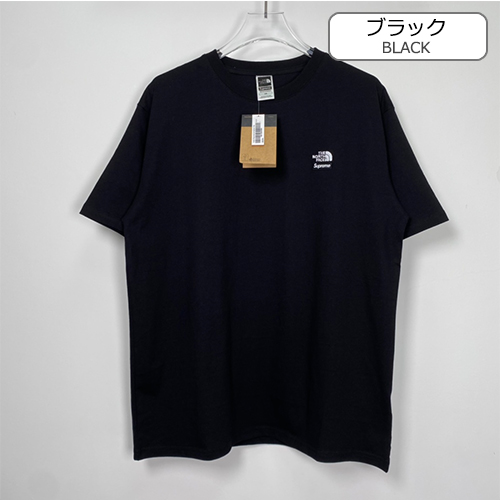 シュプリーム偽物 × ノースフェイス コラボ半袖Tシャツ メンズ レディースファッション 高品質