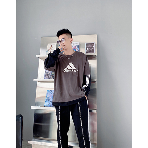 バレンシアガ スーパーコピー × アディダス コラボ メンズ レディース 長袖 Tシャツ ロンT 高品質