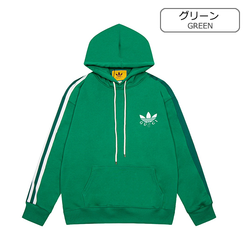 グッチスーパーコピー × アディダス  コラボ パーカー  メンズ レディース 人気のフード   高品質
