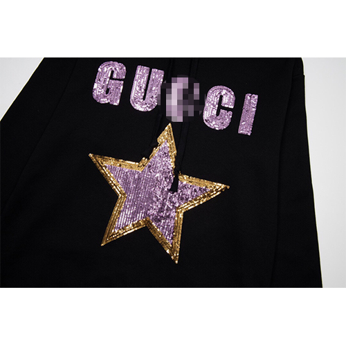 グッチ 偽物スパンコール刺繍のパーカー フード Tシャツ 高品質