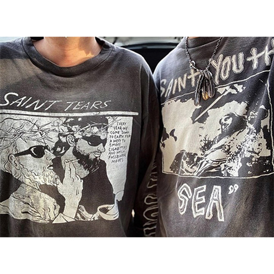 セント マイケル 偽物× WIND AND SEALS コラボ スウェットTシャツ 高品質