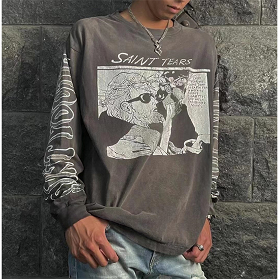 セント マイケル偽物 × DENIM TEARS LS コラボ 長袖 Tシャツ高品質
