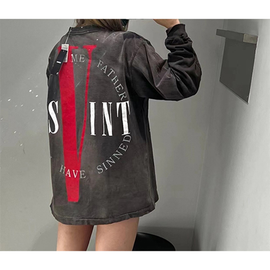セント マイケル偽物 × ヴィーローン コラボ 長袖 Tシャツ高品質