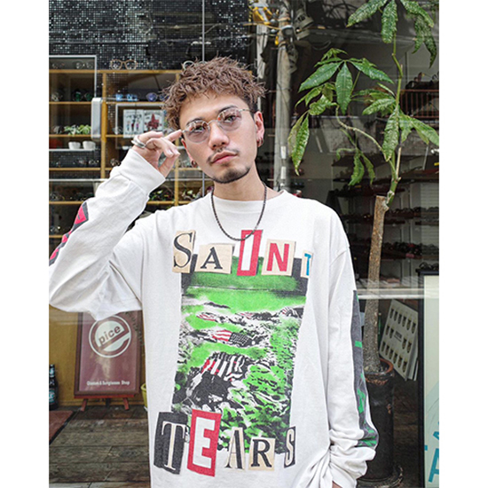 セント マイケル偽物 × TEARS コラボ メンズ レディース長袖 Tシャツ高品質