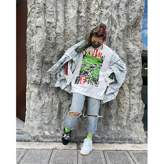 セント マイケル偽物 × TEARS コラボ メンズ レディース長袖 Tシャツ高品質