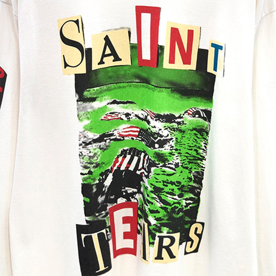 セント マイケル偽物 × TEARS コラボ メンズ レディース長袖 Tシャツ高品質