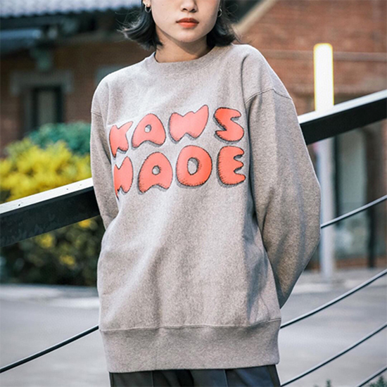 ヒューマンメイド偽物 × KAWS コラボ 長袖 スウェットTシャツ 高品質