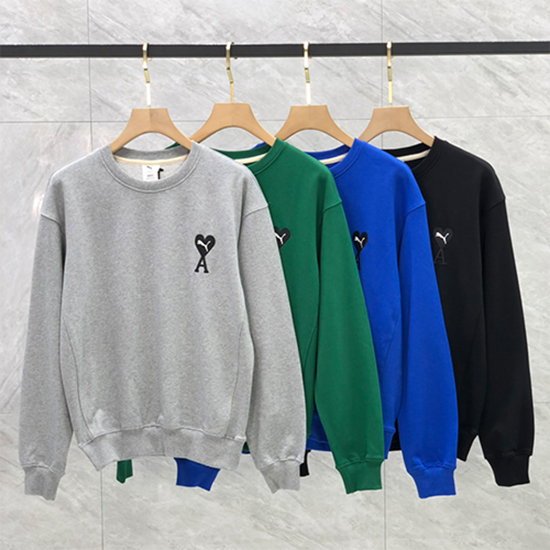 アミ × プーマ 偽物コラボ 長袖 スウェットTシャツ 高品質