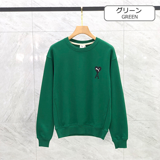 アミ × プーマ 偽物コラボ 長袖 スウェットTシャツ 高品質