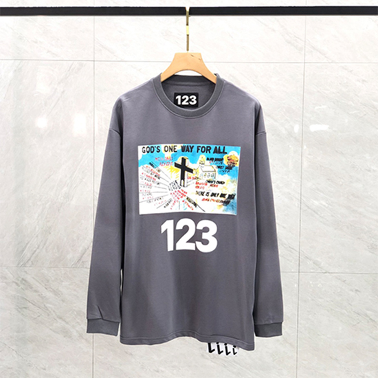フィアオブゴッド偽物 ×アルアルアル123  コラボ メンズ 長袖 Tシャツ  ロンT