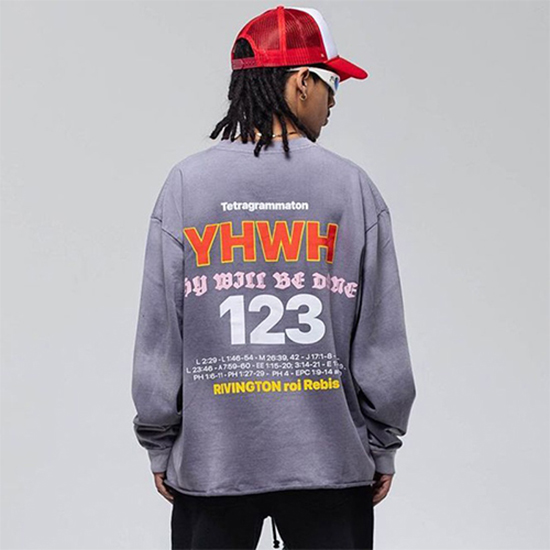 フィアオブゴッド偽物 ×アルアルアル123  コラボ メンズ 長袖 Tシャツ  ロンT