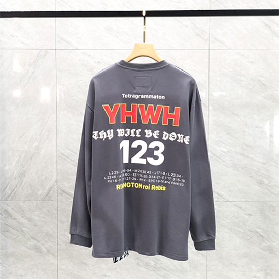 フィアオブゴッド偽物 ×アルアルアル123  コラボ メンズ 長袖 Tシャツ  ロンT
