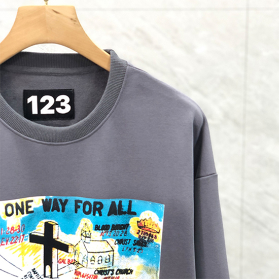 フィアオブゴッド偽物 ×アルアルアル123  コラボ メンズ 長袖 Tシャツ  ロンT