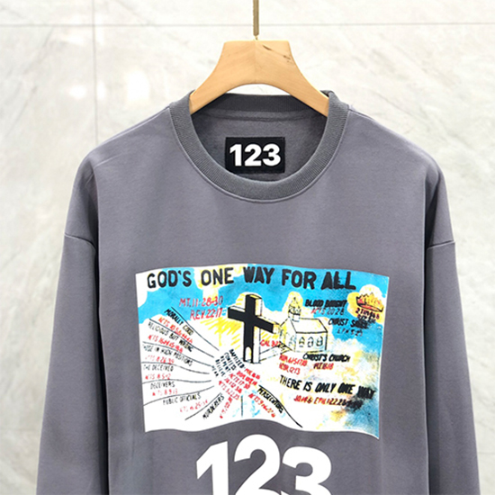 フィアオブゴッド偽物 ×アルアルアル123  コラボ メンズ 長袖 Tシャツ  ロンT
