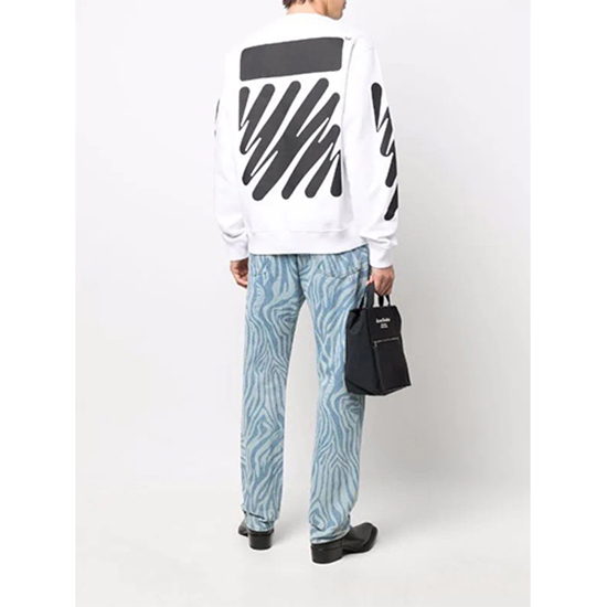 オフホワイト 偽物長袖 スウェットTシャツ