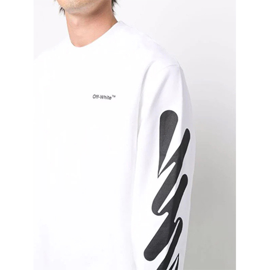 オフホワイト 偽物長袖 スウェットTシャツ