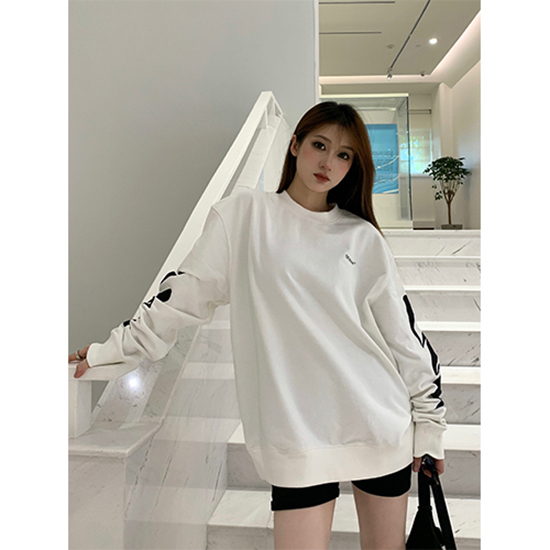 オフホワイト 偽物長袖 スウェットTシャツ