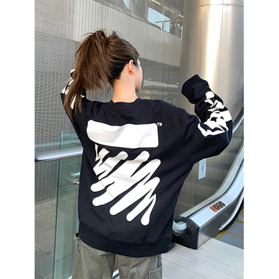オフホワイト 偽物長袖 スウェットTシャツ