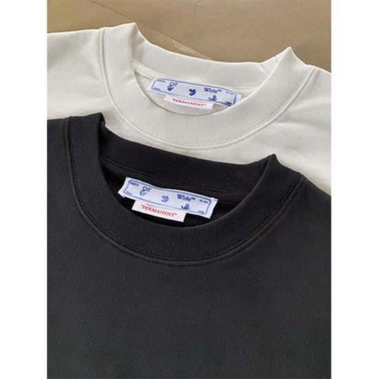 オフホワイト 偽物長袖 スウェットTシャツ