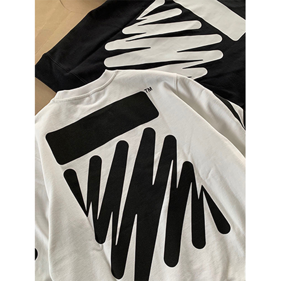 オフホワイト 偽物長袖 スウェットTシャツ