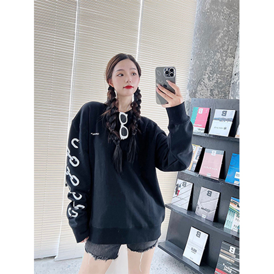オフホワイト 偽物長袖 スウェットTシャツ