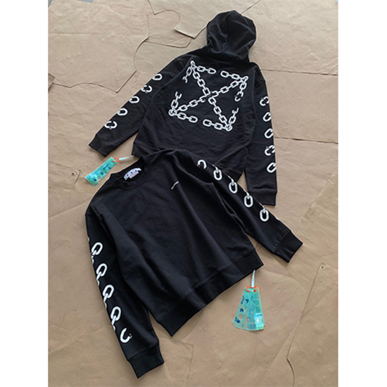 オフホワイト 偽物長袖 スウェットTシャツ