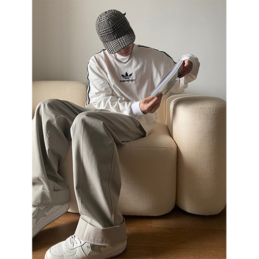 バレンシアガスーパーコピー × アディダス コラボ 長袖 Tシャツ ロンT
