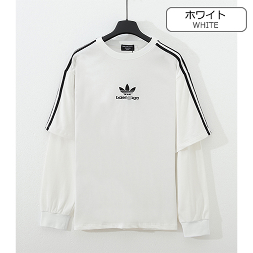 バレンシアガスーパーコピー × アディダス コラボ 長袖 Tシャツ ロンT