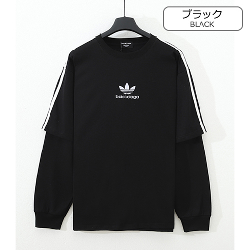 バレンシアガスーパーコピー × アディダス コラボ 長袖 Tシャツ ロンT