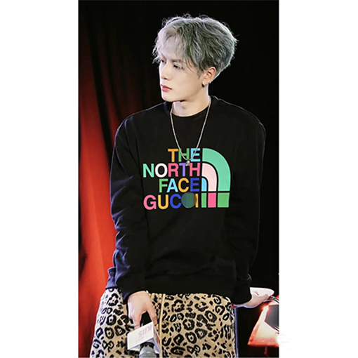 グッチコピー × ノースフェイス スウェット長袖 Tシャツ
