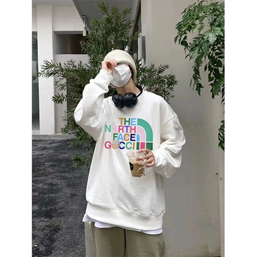グッチコピー × ノースフェイス スウェット長袖 Tシャツ