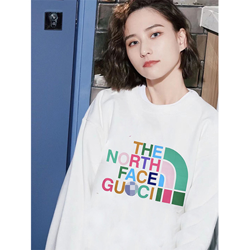 グッチコピー × ノースフェイス スウェット長袖 Tシャツ