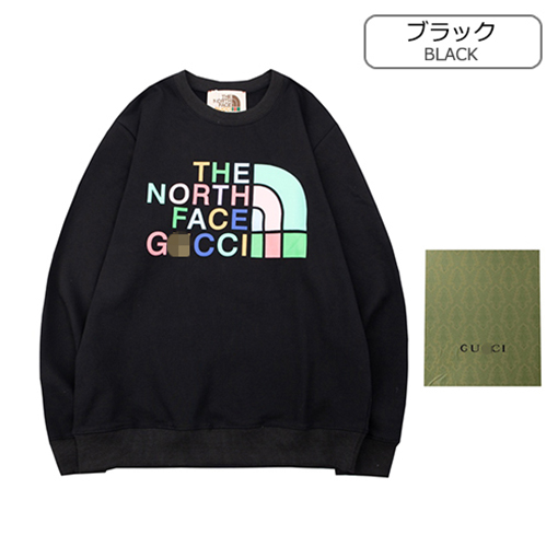 グッチコピー × ノースフェイス スウェット長袖 Tシャツ