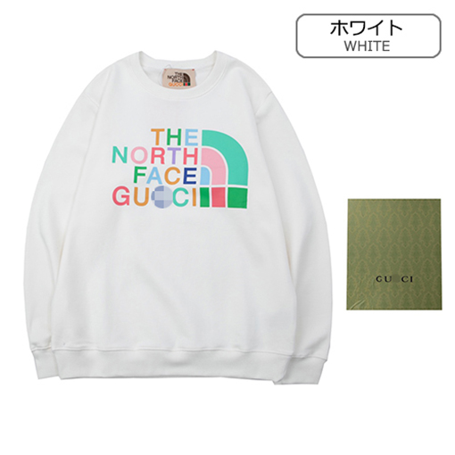 グッチコピー × ノースフェイス スウェット長袖 Tシャツ