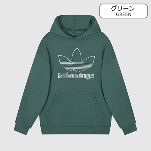 バレンシアガコピー× アディダスコラボ フード メンズ レディース 人気のパーカー