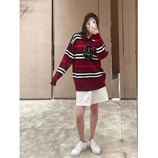 バーバリー偽物 × POP TRADINGCOMPANY コラボ 流行り ニットセーター