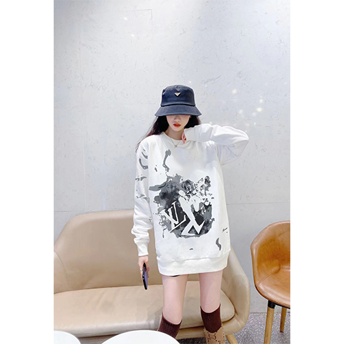 ルイヴィトンメンズ レディース 長袖 偽物スウェットTシャツ