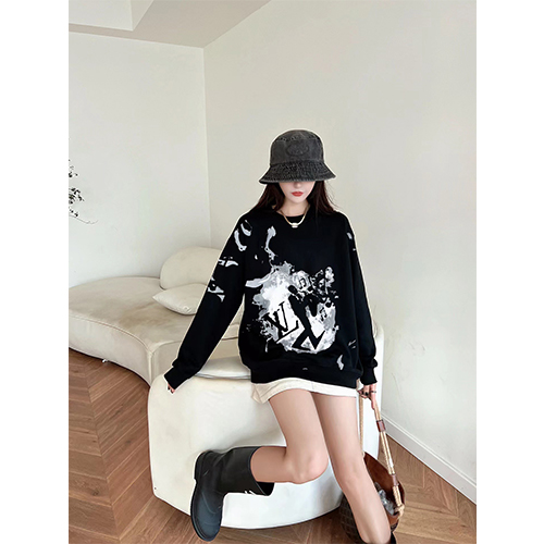 ルイヴィトンメンズ レディース 長袖 偽物スウェットTシャツ