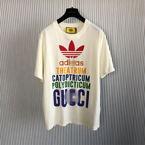 グッチ偽物×アディダスメンズ レディース 半袖Tシャツ