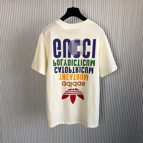 グッチ偽物×アディダスメンズ レディース 半袖Tシャツ