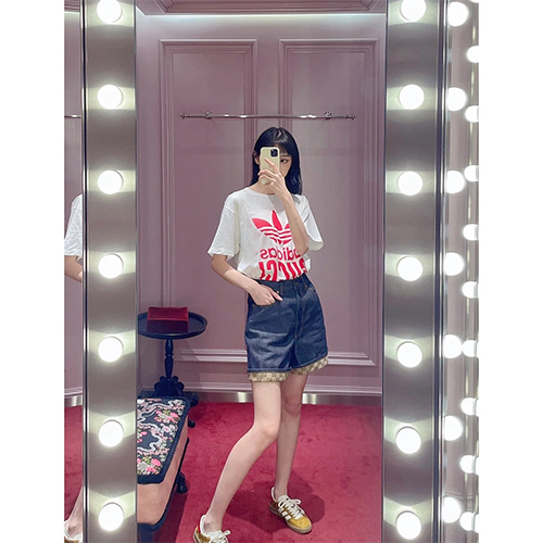 グッチコピー×アディダスメンズ レディース 半袖Tシャツ