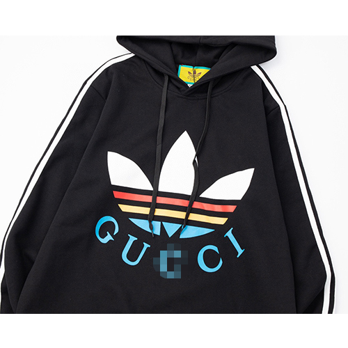 グッチ × アディダス コラボ コピー  パーカー フード 長袖Tシャツ