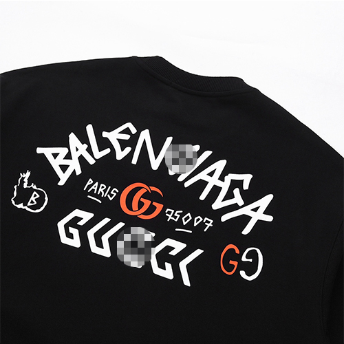 バレンシアガ × グッチ コピー 長袖　スウェットTシャツ 