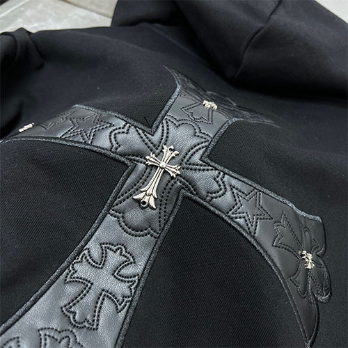 クロムハーツ ジップアップ ジャケット アウター ★ 2カラー  ★ S~XL ★  十字ロゴ付き ★ 　