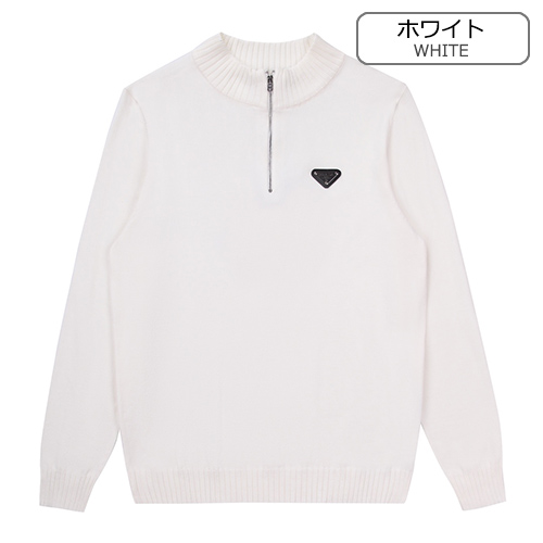 プラダ ニット セーター ネックライン ファスナーポイント ✯ PRADA三角マーク ✯ サイズ 46.50.52.56 ✯ 3カラー ✯