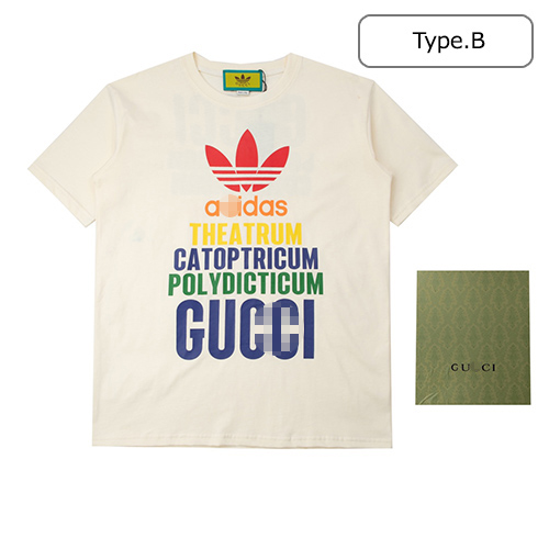 グッチ コラボ アディダスコピー  ♡  メンズレディース 半袖 Tシャツの通販 ♡