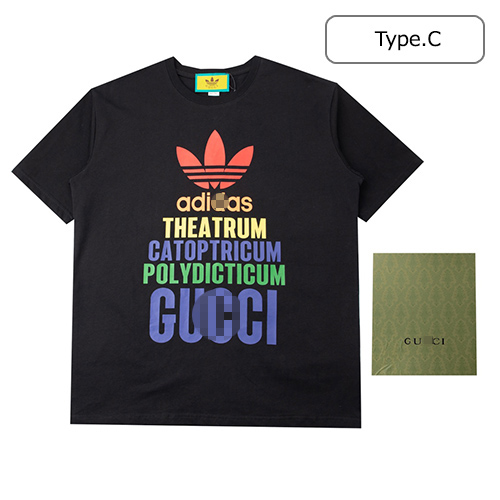 グッチ コラボ アディダスコピー  ♡  メンズレディース 半袖 Tシャツの通販 ♡
