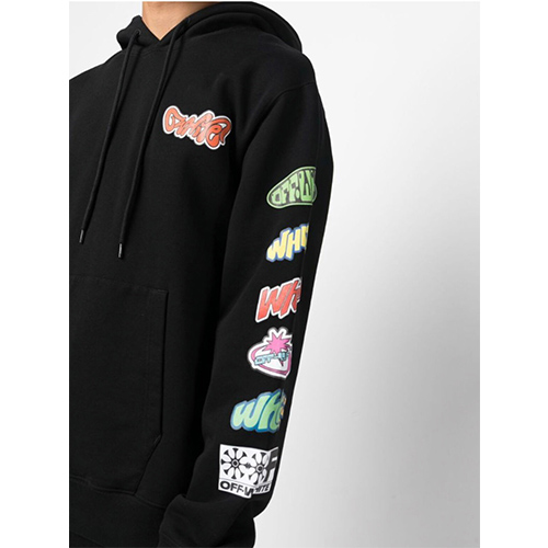 オフホワイト フード 人気のパーカー ♡ ロゴ プリント ♡ XS~L ♡